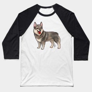 Dog - Swedish Valhund - Stub Tailed Gray Baseball T-Shirt